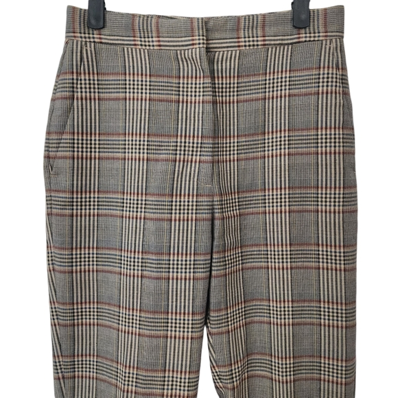 EUC Sandro Paris Glen Stainy Plaid Tapered Cropped Ankle-Length Pants - Picture 3 of 10